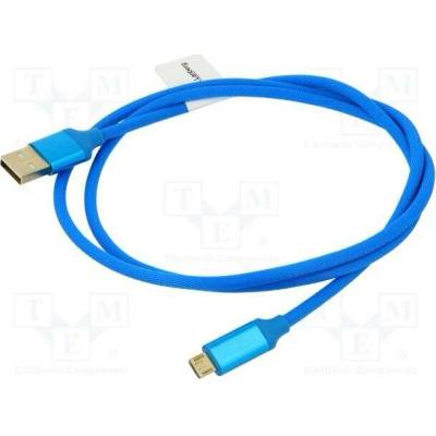 Lanberg CA-USBM-20CU-0010-BL USB 2.0, USB A vidlice,USB B micro vidlice, zlacený, 1m