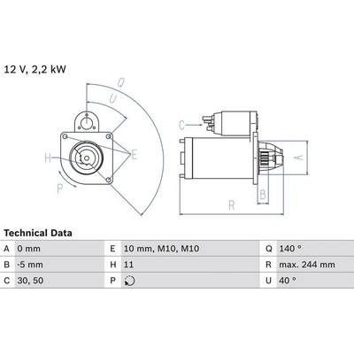 BOSCH 0 986 026 260 Startér (0986026260)