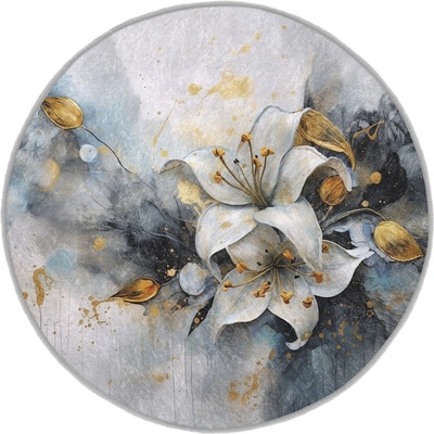 Mila Home Синьо-сив кръгъл килим подходящ за пране ø 120 cm Golden Lilly - Mila Home (HKC-YuvHali-59-120x120)