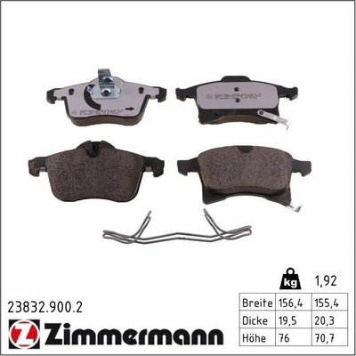 Sada brzdových platničiek kotúčovej brzdy ZIMMERMANN 23832.900.2