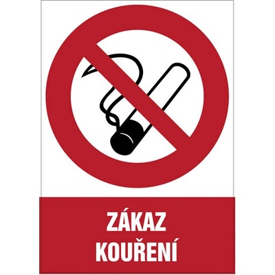 Značka Zákaz kouření, samolepicí fólie, 210 × 297 mm BZ FE105