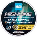 Nash Splietaná šnúra Highline Extra Supple Braid UV Yellow 600 m 0,24 mm 13,6 kg