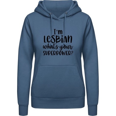 AWDis Hoodie mikina Som lesbička aká je tvoja superschopnosť? Letecká modrá