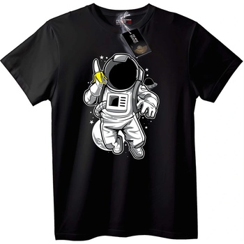 NOONEBRAND Тениска Космонавт с Банан - 2XL, White