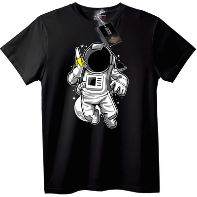 NOONEBRAND Тениска Космонавт с Банан - 2XL, White