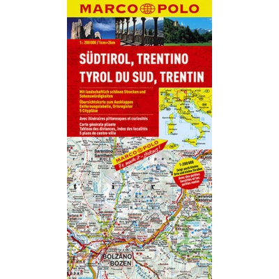 Itálie Südtirol Trentino mapa