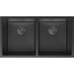 Mexen Binox мивка неръждаема стомана 2-камерна 800 x 450 mm, черна HC - 6421802000-70HC (6421802000-70HC) Мивка за вграждане