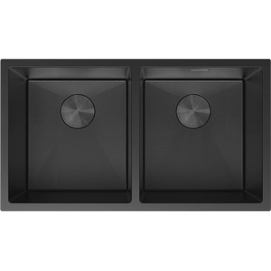 Mexen Binox мивка неръждаема стомана 2-камерна 800 x 450 mm, черна HC - 6421802000-70HC (6421802000-70HC) Мивка за вграждане