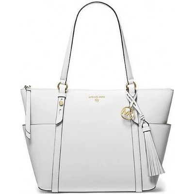 Michael Kors kožená kabelka Sullivan large bílá