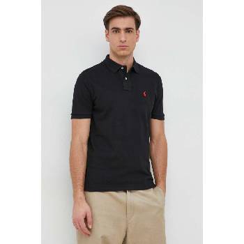 Ralph Lauren Памучна тениска с яка Polo Ralph Lauren в черно с изчистен дизайн 710782592 (710782592)