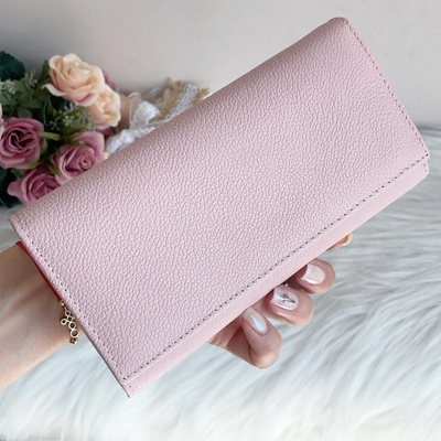 Кожено Розово Портмоне - Модел w34-1