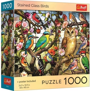 Trefl Пъзел Trefl от 1000 части - Птици от цветно стъкло (99306)
