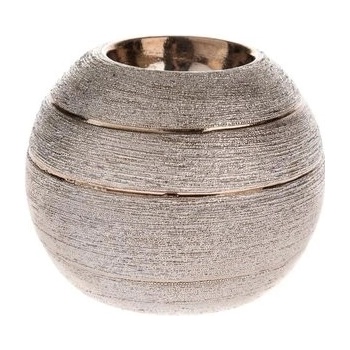 Vianočný kermaický svietnik Lusso 10 x 8 x 10 cm strieborná