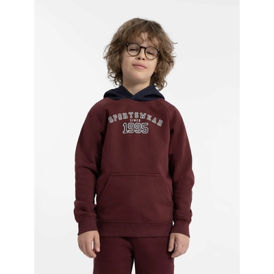 4F Boys' cotton sweatshirt tmavočervená