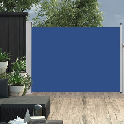 vidaXL Zatahovací boční markýza/zástěna na terasu 120 x 500 cm modrá