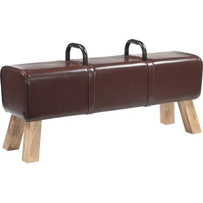 vidaXL Пейка Тъмен кафяв 110 x 30 x 45 см Истинска (42042119)