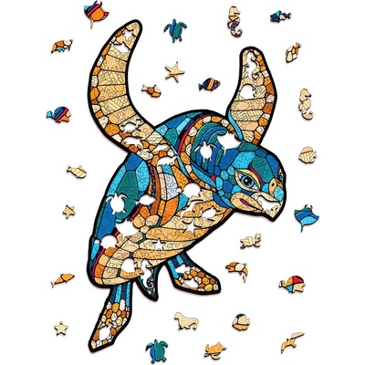 EWA Eco-Wood-Art Drevené puzzle — Korytnačka