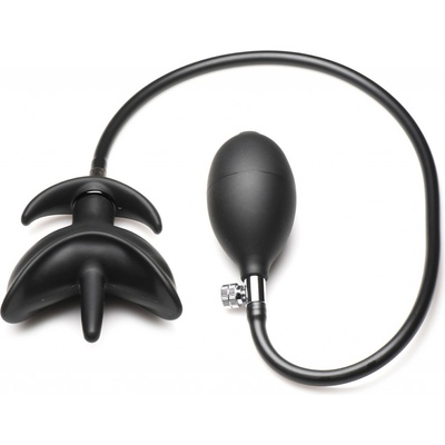 Master Series Ass Bound Anchor Inflatable Silicone Anal Plug Black - silikonový nafukovací anální kolík