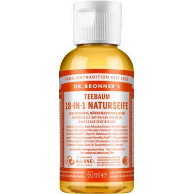 Dr. Bronner's 18in1 Натурален сапун - Чаено дърво - 60 мл