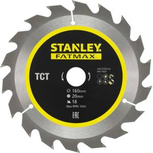 STANLEY - Пилен диск за дърво 160x20 мм, 18 зъба STA15320-XJ (STA15320-XJ)
