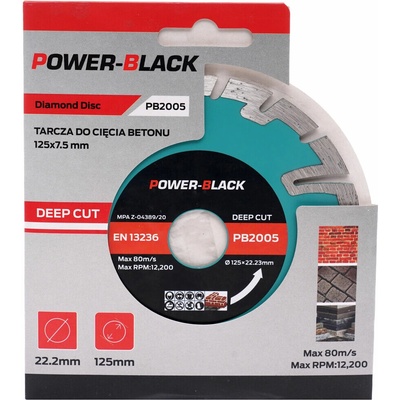 Tagred Diamantový kotúč na hlboké rezanie 125 x 22,2 mm PB2005