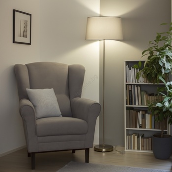 Brilagi - LED подова лампа CERIA 1xE27/40W/230V Ø 45 см сива/матов хром (BG2929)