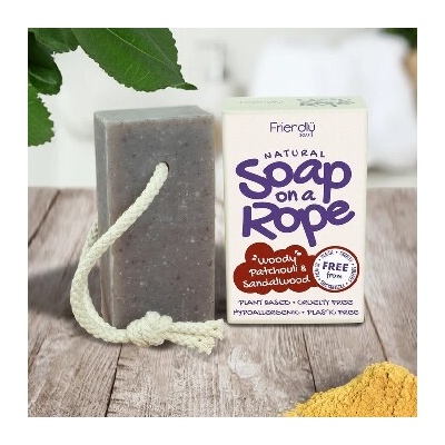 Friendly Soap prírodné mydlo pačuli a santalové drevo na šnúrke 125 g