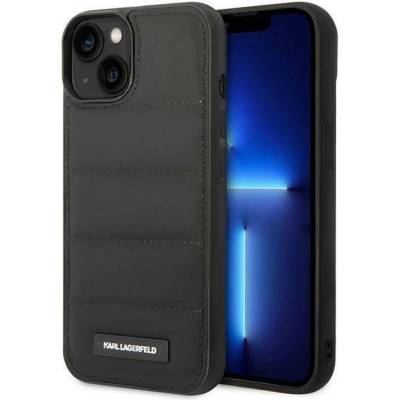 KARL LAGERFELD Гръб Karl Lagerfeld Quilted Puffy Metal Logo Case за iPhone 14 - Черен