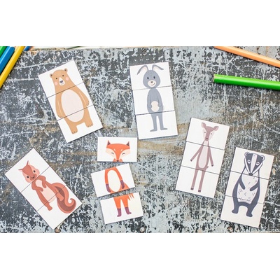 BeWooden puzzle hlava telo nohy Lišárna