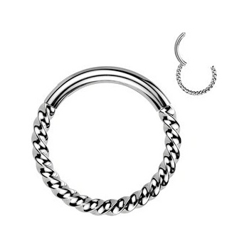 Šperky4U Segment kruh kroucený helix cartilage tragus piercing NS0062ST-1210