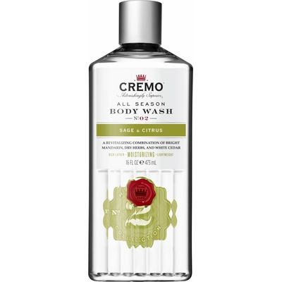 Cremo Sage and Citrus Body Wash čistiaci sprchový gél 475 ml