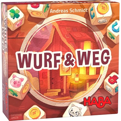 HABA Настолна игра Wurf & Weg - семейна