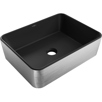 Mexen Catia мивка за плот 48 x 37 см, черен мат/сребърен модел линии - 21314873 (21314873)