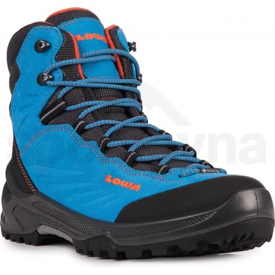 Lowa Cadin Gtx Mid Junior dětské nepromokavé kožené trekové boty turquoise/flame
