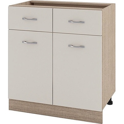 ИРИМ Долен шкаф с две чекмеджета и две врати Сити МС-26 мока / сатен 80 см