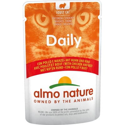 Almo Nature Cat Daily Menu kuře a hovězí 24 x 70 g