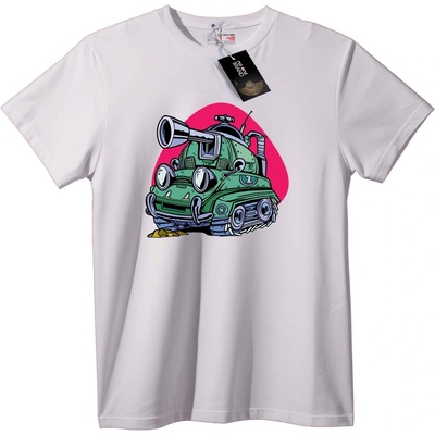 NOONEBRAND Тениска Зелен Танков Робот - 2XL, White