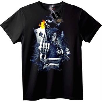 NOONEBRAND Тениска Смъртта Игра приключи - 7XL, Black