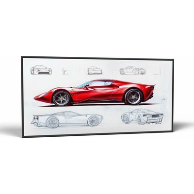 Autá Ferrari Daytona | Obraz Vintessia v ráme Rozmery panoráma: 60x120, Rám: Čierny matný-alu