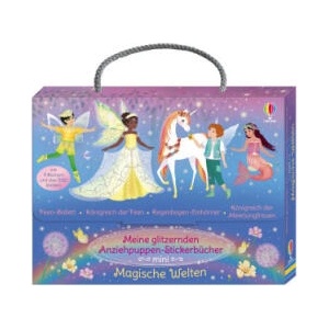 Meine glitzernden Anziehpuppen-Stickerbücher mini: Magische Welten | Antonia Miller (ISBN: 9781035705153)