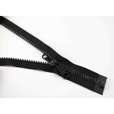 Super extra silný stanový kostený zips rozdeľovací č. 10 - obojstranný jazdec - čierny - dĺžka 60 cm - 350 cm 120 cm