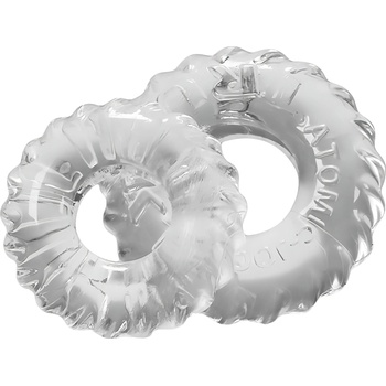 OXBALLS - набор от оребрени пръстени за пенис (прозрачен)