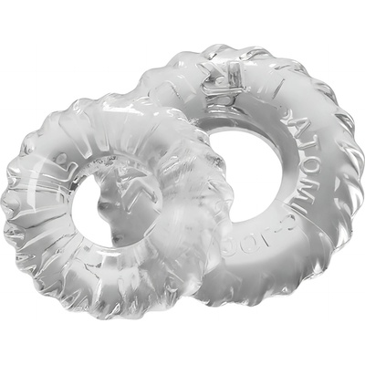 OXBALLS - набор от оребрени пръстени за пенис (прозрачен)