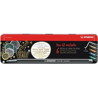 Stabilo Pen 68 metalický 6 ks kovové balenie