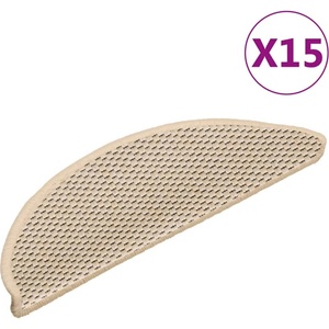 vidaXL Самозалепващи стелки за стълби сизал 15 бр 56x17x3 см бербер