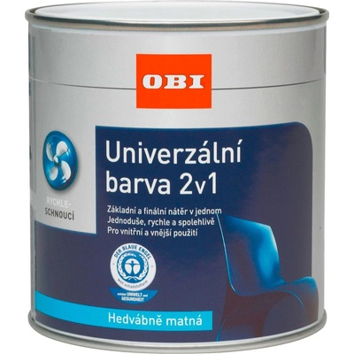 OBI 2v1 Univerzální barva 0,125 l matná stříbřně šedá