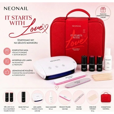 NeoNail It Starts with Love NEONAIL UV Gel Polish (limited colors) gélový lak na nechty s použitím UV/LED lampy 2 x 7,2 ml + NEONAIL Futuro Touch LED lampa na úpravu gélových nechtov 1 ks + NEONAIL Ba
