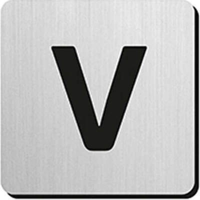 JNF - Piktogram písmeno "V" IN.34.300 - 75 mm - nalepovací | Dveře a dveřní příslušenství Dveřní kování, dveřní příslušenství MP kování Číslice a piktogramy Piktogramy