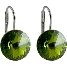 Klimm tmavě Rivoli se Swarovski Elements Olivine 12989 zelené