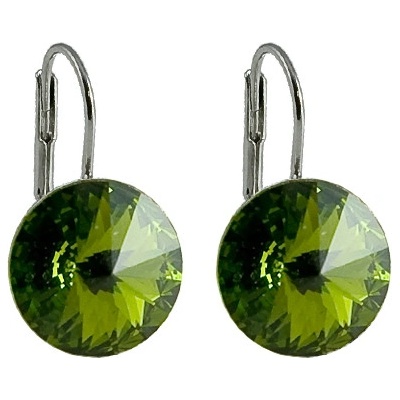 Klimm tmavě Rivoli se Swarovski Elements Olivine 12989 zelené